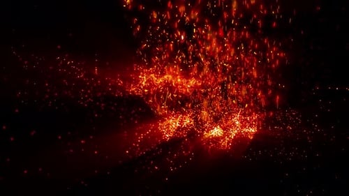 Dynamic Fiery Particles and Glowing Sparks Abstract Background