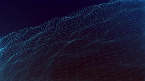 Abstract Blue Digital Grid Network Motion Background