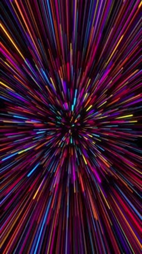 Fond en boucle de rayures de néon colorées à la vitesse de la lumière abstraite