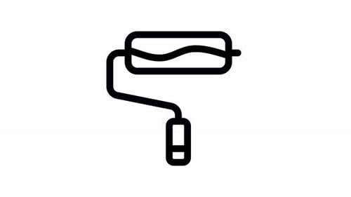 Wavy Paint Roller Line Icon Animation
