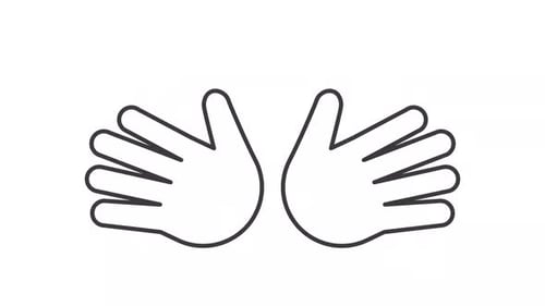 Animated Flat Design Outline Hands Gesture Loop