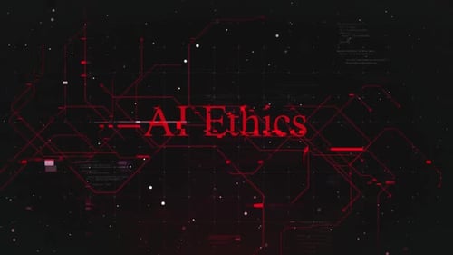Ai Ethics Text Over Futuristic Cyberspace Background