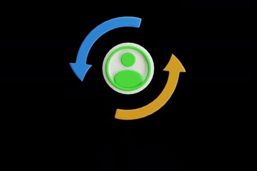 Modern 3D User Profile Sync Icon Animation