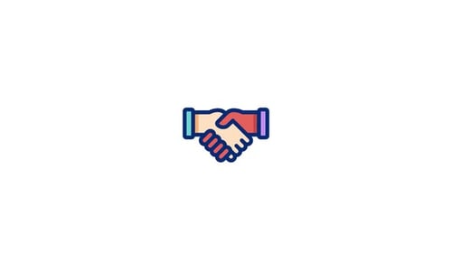 Animated Handshake Icon for Collaboration and Partnership