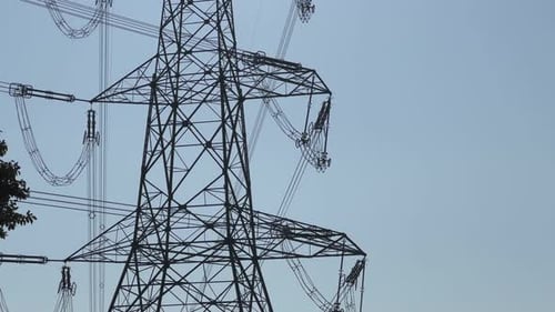 Electric transmission tower line for high voltage