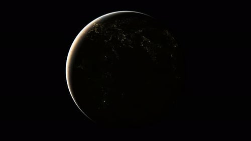 Beautiful 3d Animation Earth Rotation 360 Degrees. Looped Animation Background. Realistic Planet