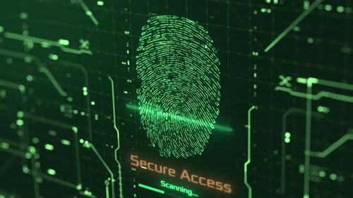 Futuristic Digital Fingerprint Scan for Secure Access