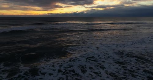 Aerial View Of The Evening Seascape From A Drone