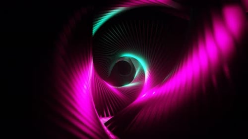 Hypnotische Hintergrund-Loop-Animation in 4K in Rosa und Türkis