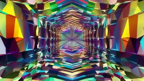 Vibrant Geometric Kaleidoscope Tunnel Loop