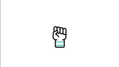Animated Flat Design Fist Icon