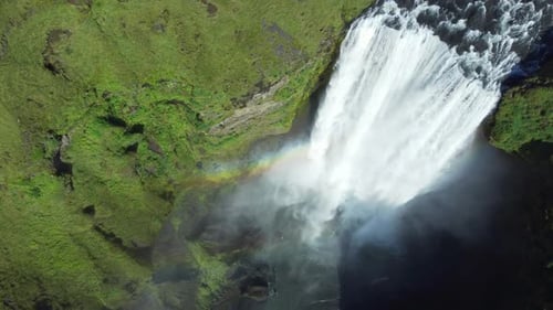 Nature River Waterfall Magical Iceland Summer Landscape Skogafoss