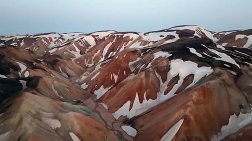 Aerial view of Landmannalaugar Mountains, Iceland.