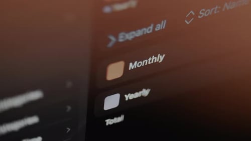 Monthly Category Within the User Interface