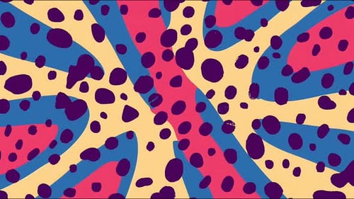 Colorful Abstract Animated Pattern 4k Funky Pop Art Background Cartoon Style Loop