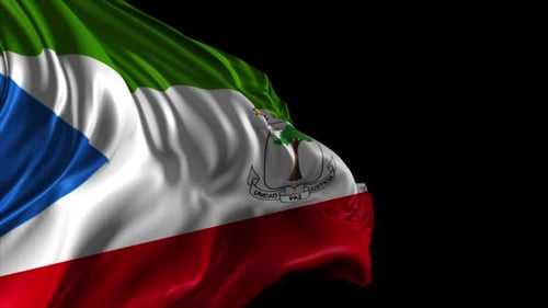 Realistic Waving Flag of Equatorial Guinea Animation