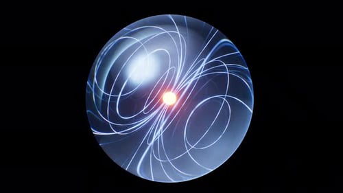 Loop animation of Physics quantum with alpha channel
