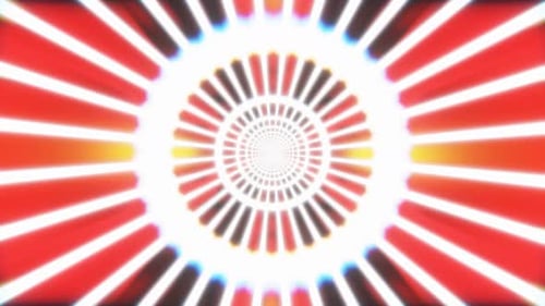 fundo abstrato vj loop pulsante de círculo vermelho branco