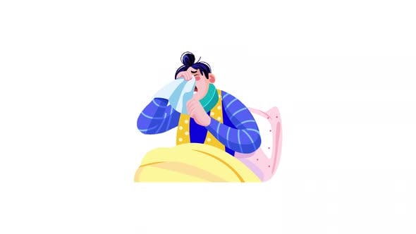 Girl Suffering From Flu Animation, Elements Motion Graphics ft. alpha ...