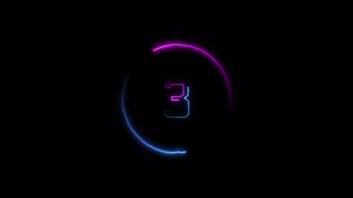 Cronômetro de contagem regressiva digital Light Countdown Glitch Transition com estilo de animação Reveal Counting Time