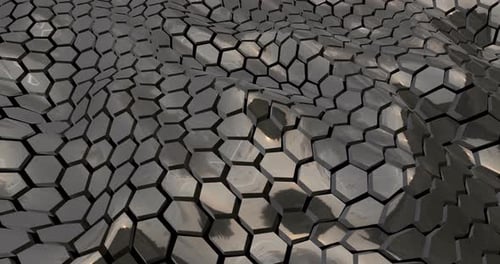 Geometric Metallic Hexagon Wave Seamless Loop