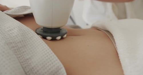 Medical Procedure on Abdomen in Hospital Setting