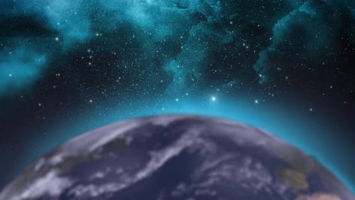 Close Up Earth Globe In Space Background 4k Loop