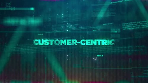 Customer Centric Word On High Technology Futuristic Background