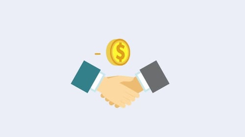 Business Handshake Animation with Dollar Coin Reveal