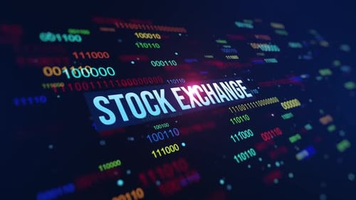 Futuristic Stock Exchange Binary Code Digital Animation