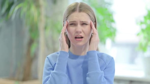 Portrait of Woman with Headache, Migraine