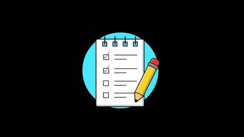 To-Do List Checklist on Notepad with Pencil. Planning Concept Animation Video - Transparent