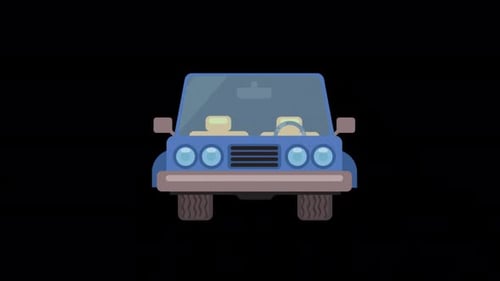 Cartoon Car Alpha Channel 4K