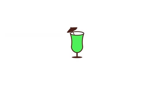 Animated Flat Design Cocktail Icon Wiggle