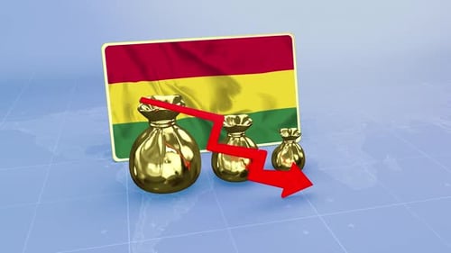 Infographie graphique des données sur la crise économique en baisse des réserves boliviennes