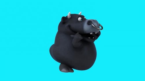 Fun 3D cartoon bull (with alpha channel)
