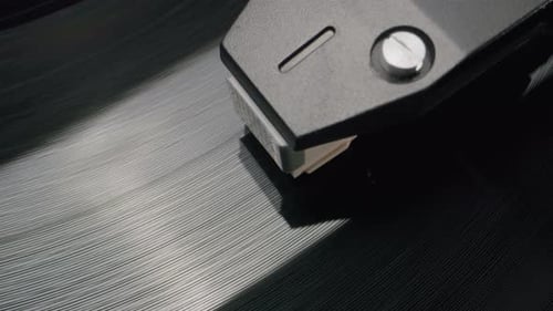 Record Spinning on a Vintage Record Player