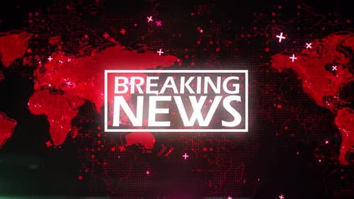 Breaking News Opener with Digital World Map and Futuristic Elements