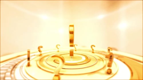 Golden 3D Question Mark Reveal Logo Intro
