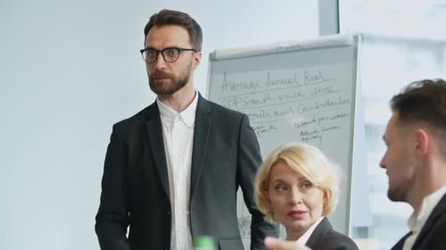 Group Meeting of Businessman People in Office Company Meeting for Brainstorm in Big Office An