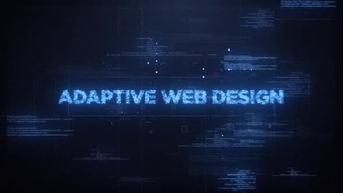 Adaptive Web Design Word On Dynamic Technology Background