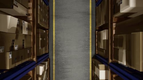 Logistikzentrum, in dem Produkte aufbewahrt werden, die auf Vertrieb und Versand warten