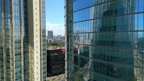 Aerial view of Corporate Buildings on a Sunny Day