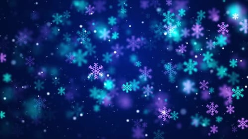 Colorful Snowflake Falling Down V6