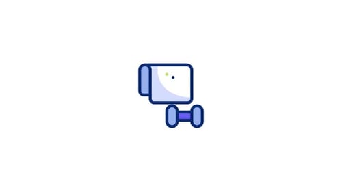 Animated Checklist Icon with Dumbbell for Health and Fitness