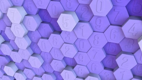 Minimalistischer Hintergrund mit sechseckigem Zufallszahlenmuster Melrose