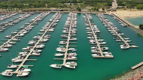 Yachts are Parked in the Bay