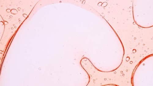 Transparent Cosmetic Gel Fluid with Molecule Bubbles Oil Distribution Bubble Cluster Cells Under a