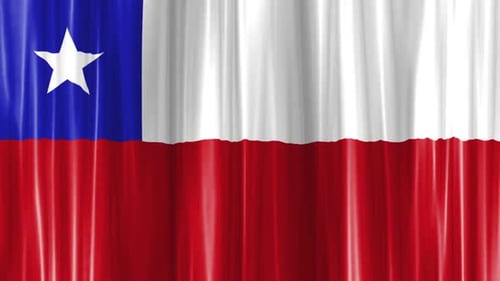 Realistic Waving Chile Flag Loop Animation