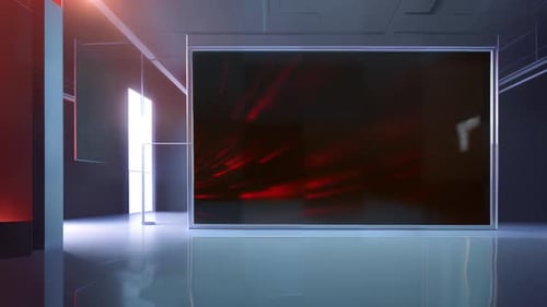 Cutting-Edge Virtual TV Studio: 3D Virtual News Studio Loop for Engaging Presentation
